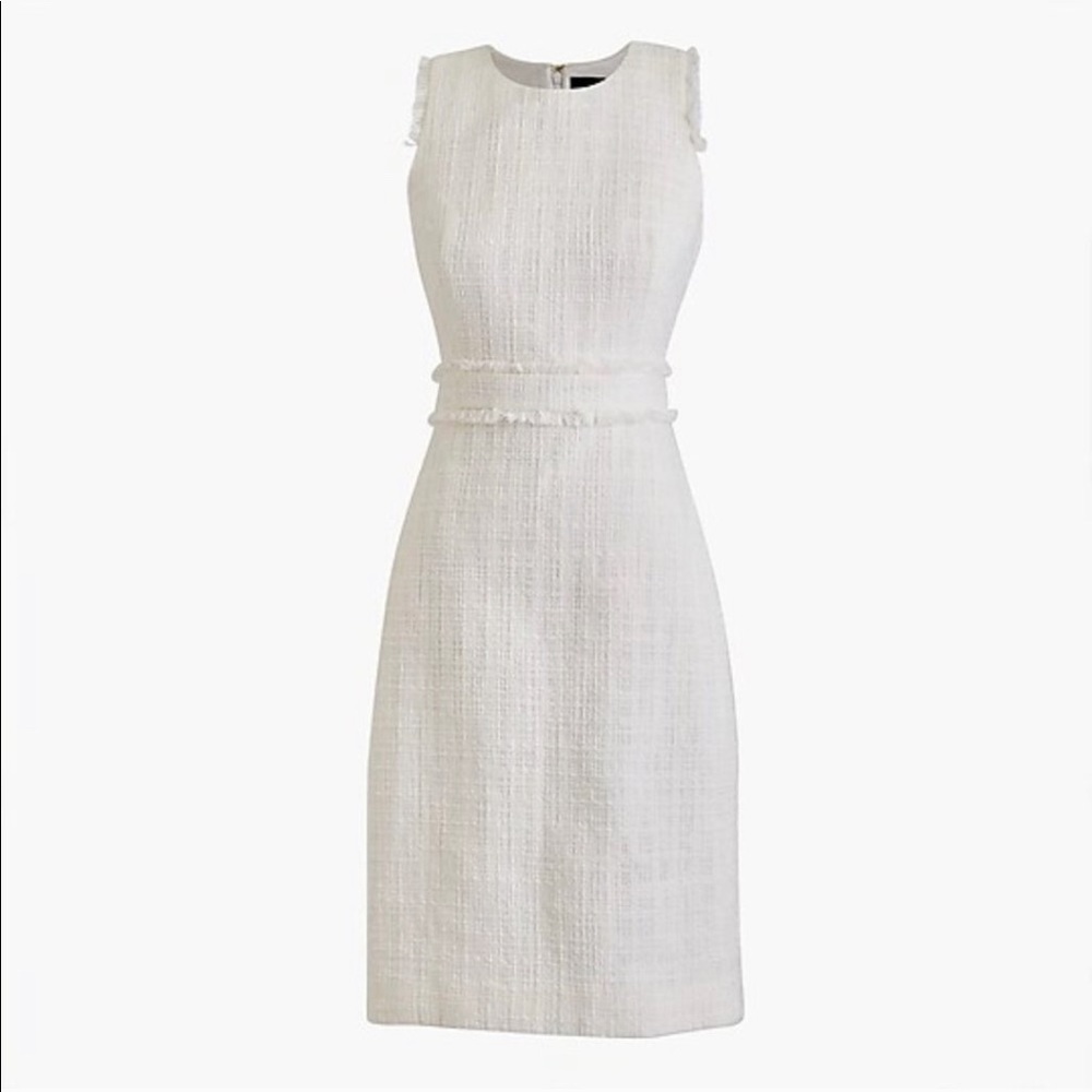 NWT J. Crew Ivory Tweed Shift Dress 14